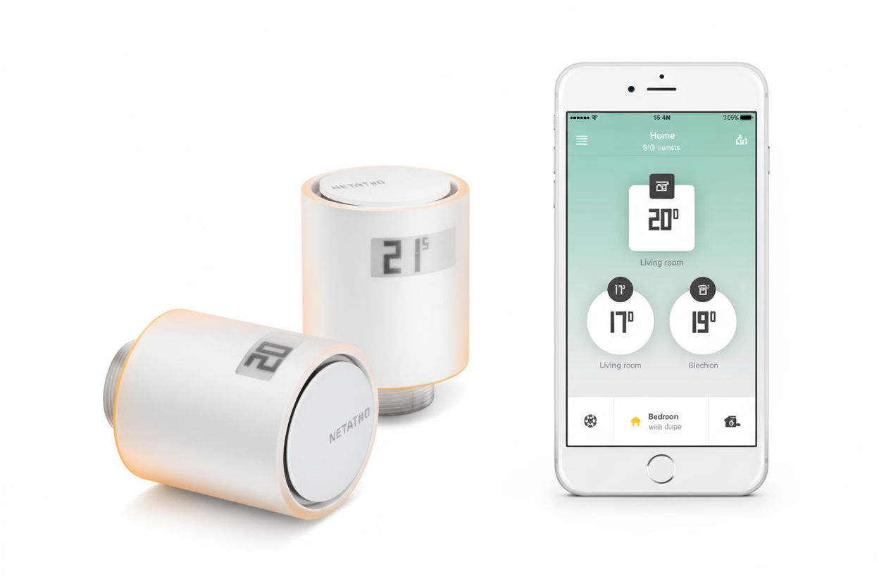 Netatmo Thermostatic Valves/3 darab/okos radiátor szelep csomag (NBU-NAV-EU)-0