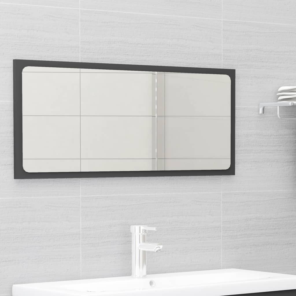 NNEVL Bathroom Furniture Set Grey Chipboard-2